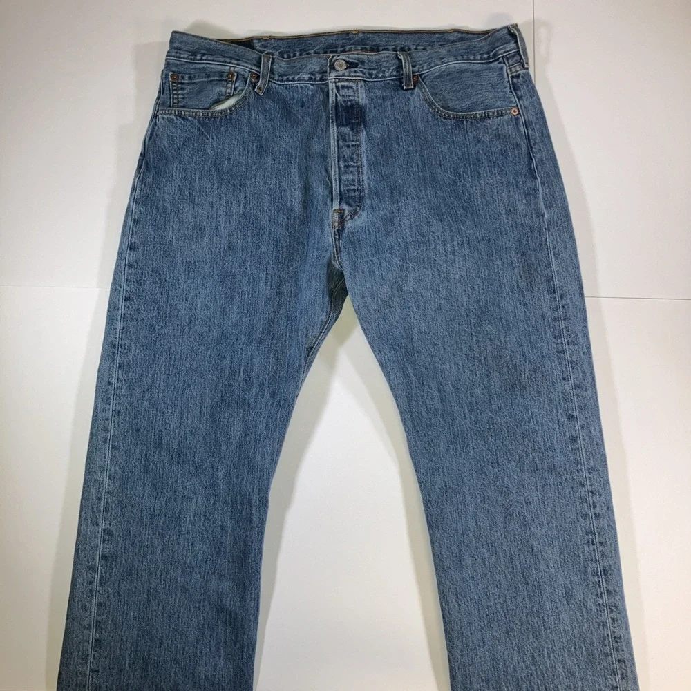 Levis 501 Original Jeans Mens 40x30 Medium Wash Button Fly Denim Cotton